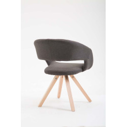 Chaise de salle à manger Suez, tissu Natura, gris foncé